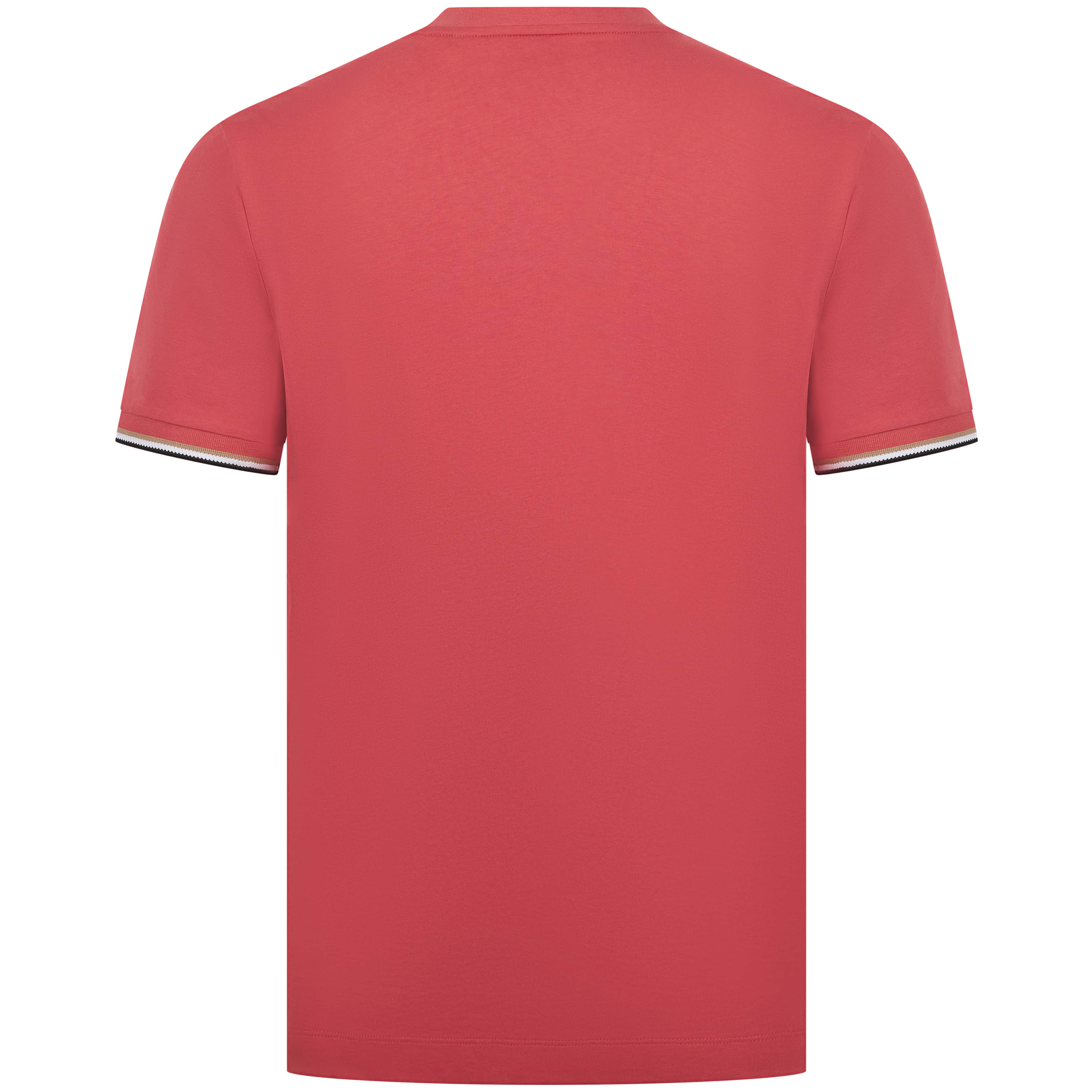 BOSS THOMPSON 04 SIGNATURE-STRIPE CUFF COTTON JERSEY T-SHIRT