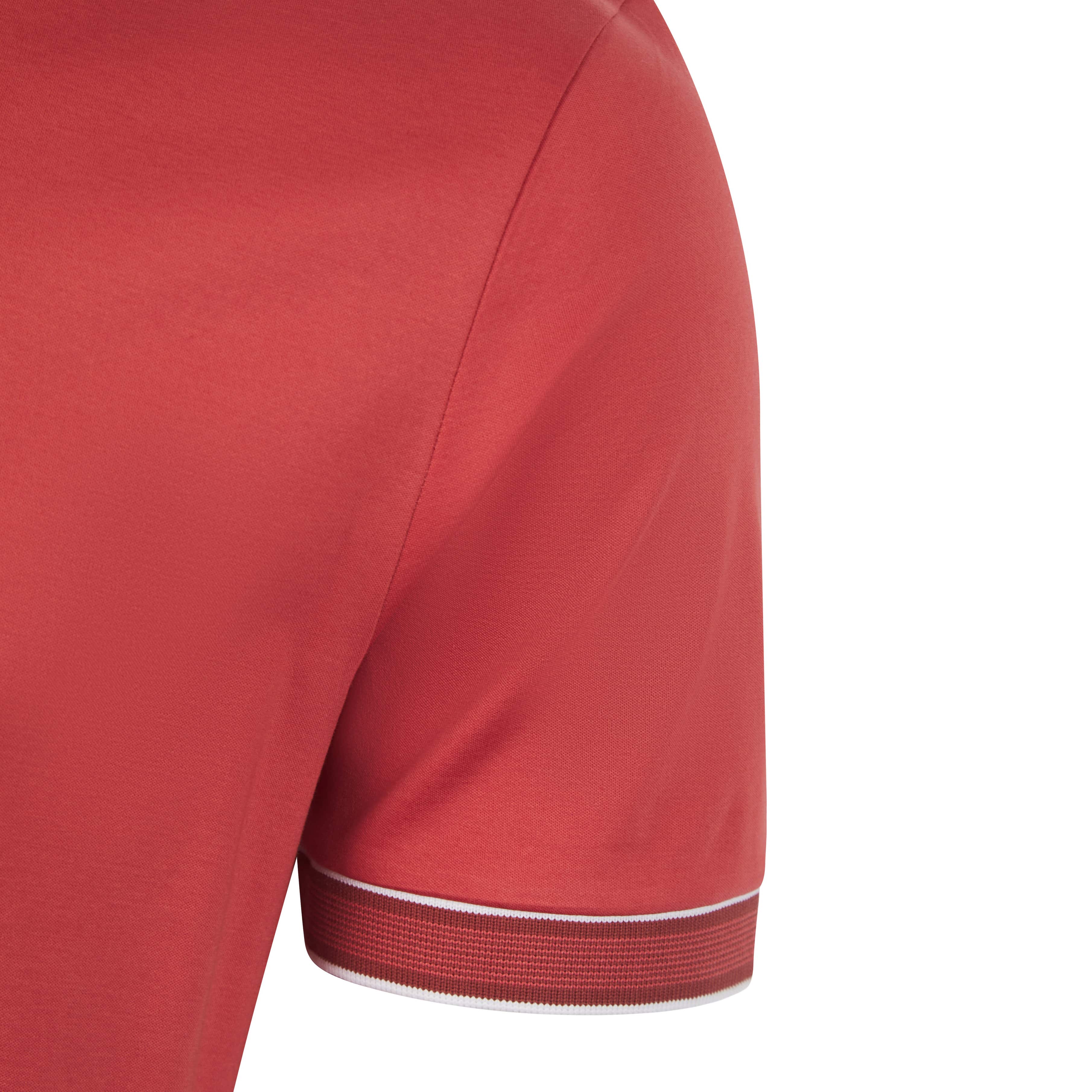 BOSS STRIPED TRIM MERCERISED-COTTON POLO SHIRT