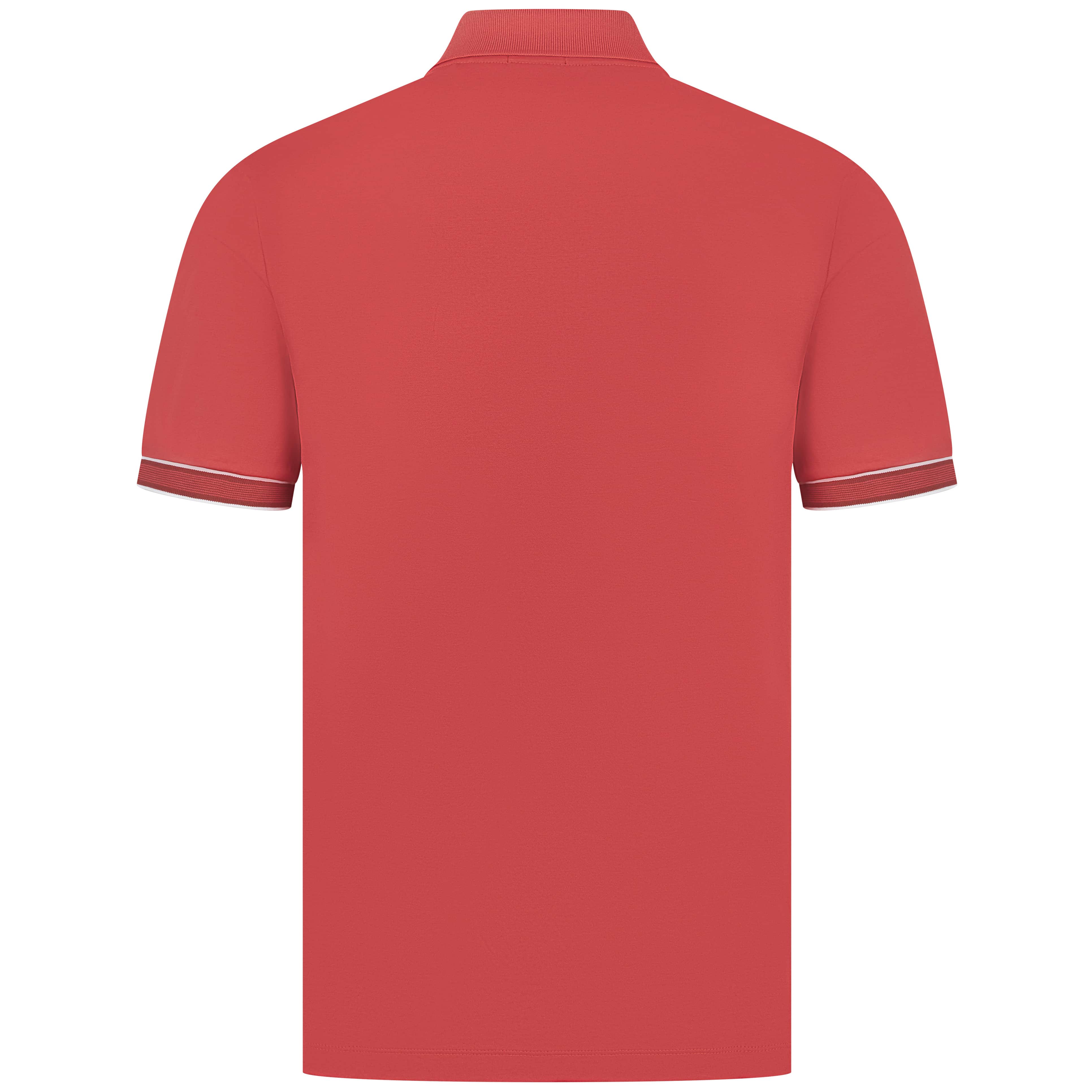 BOSS STRIPED TRIM MERCERISED-COTTON POLO SHIRT