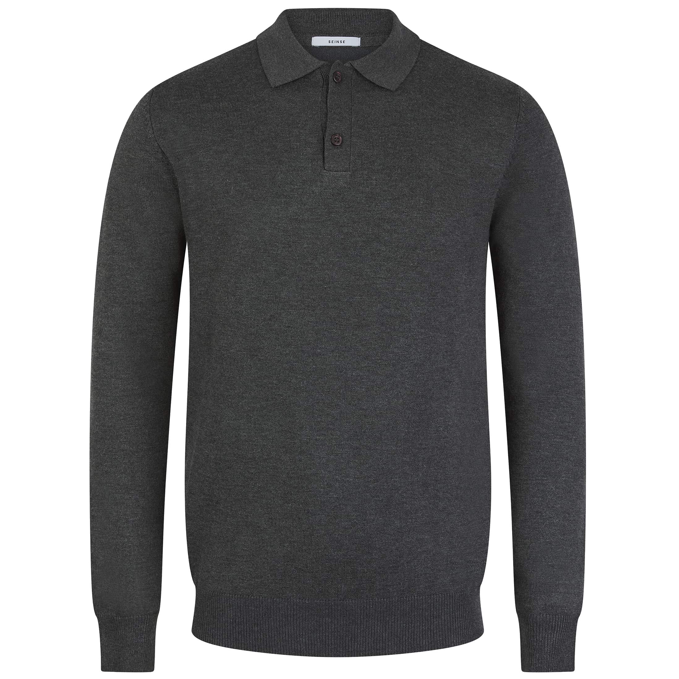 SEINSE LONG SLEEVE KNIT POLO SHIRT