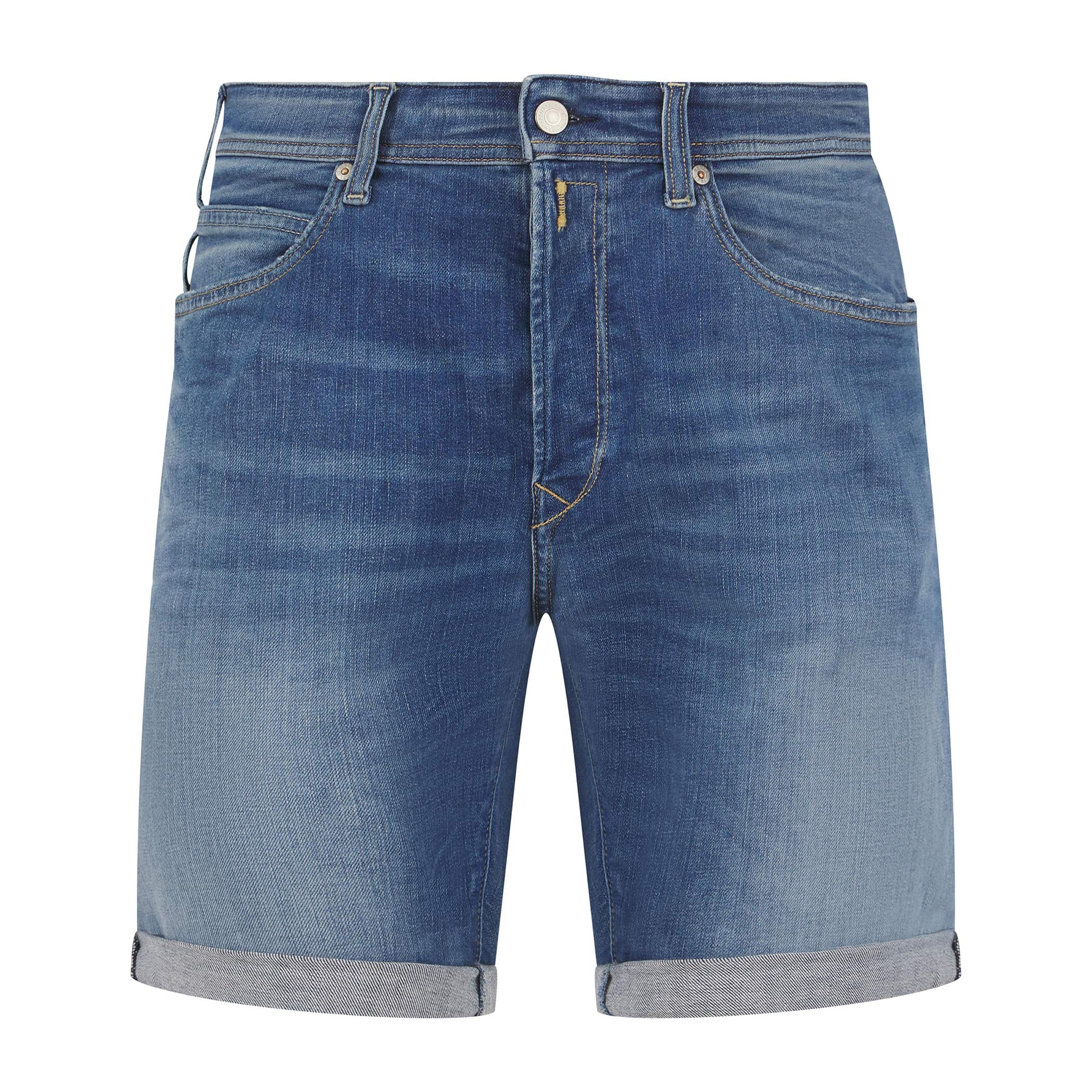 REPLAY RBJ.901 BERMUDA TAPERED FIT DENIM SHORTS