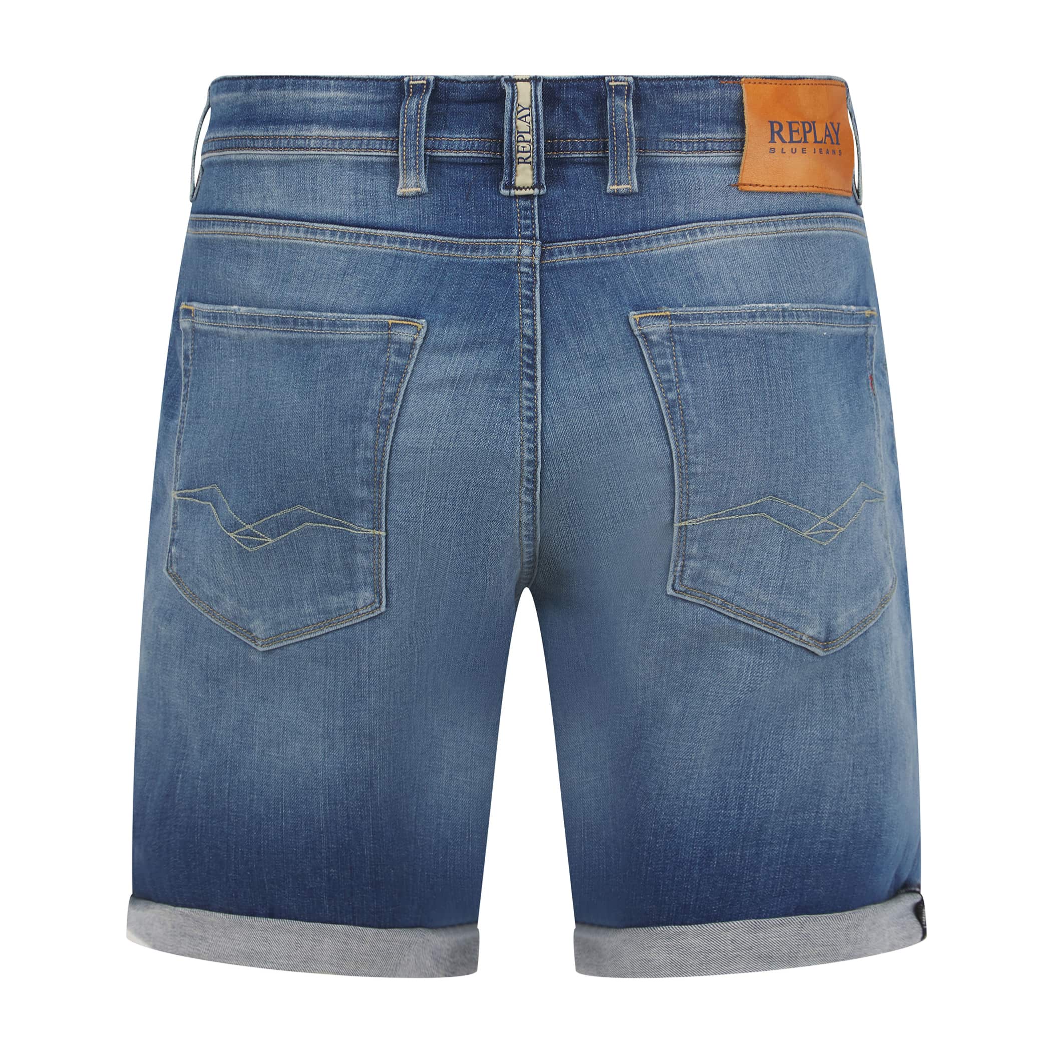 REPLAY RBJ.901 BERMUDA TAPERED FIT DENIM SHORTS