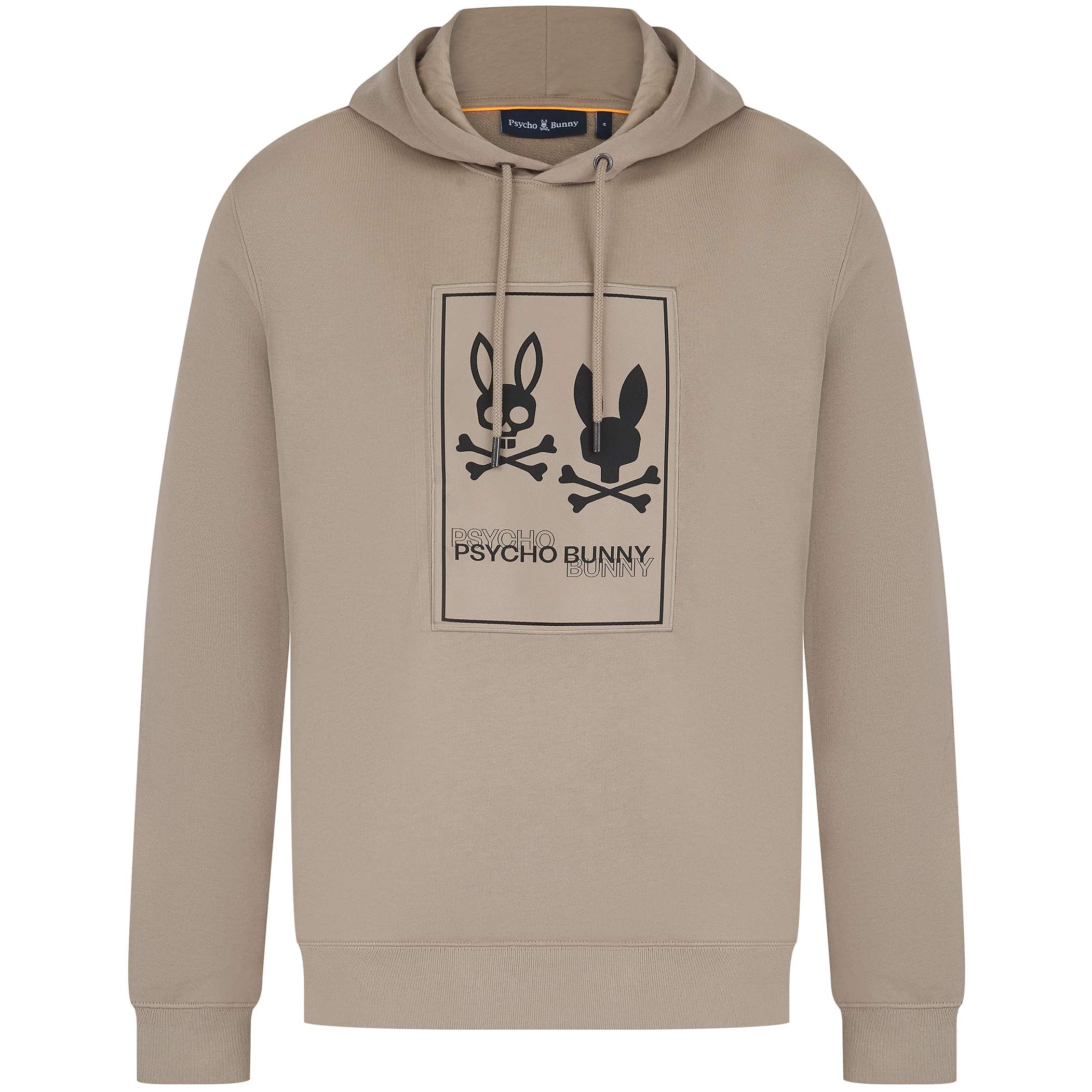 PSYCHO BUNNY MONROE TWILL PATCH FLEECE HOODIE