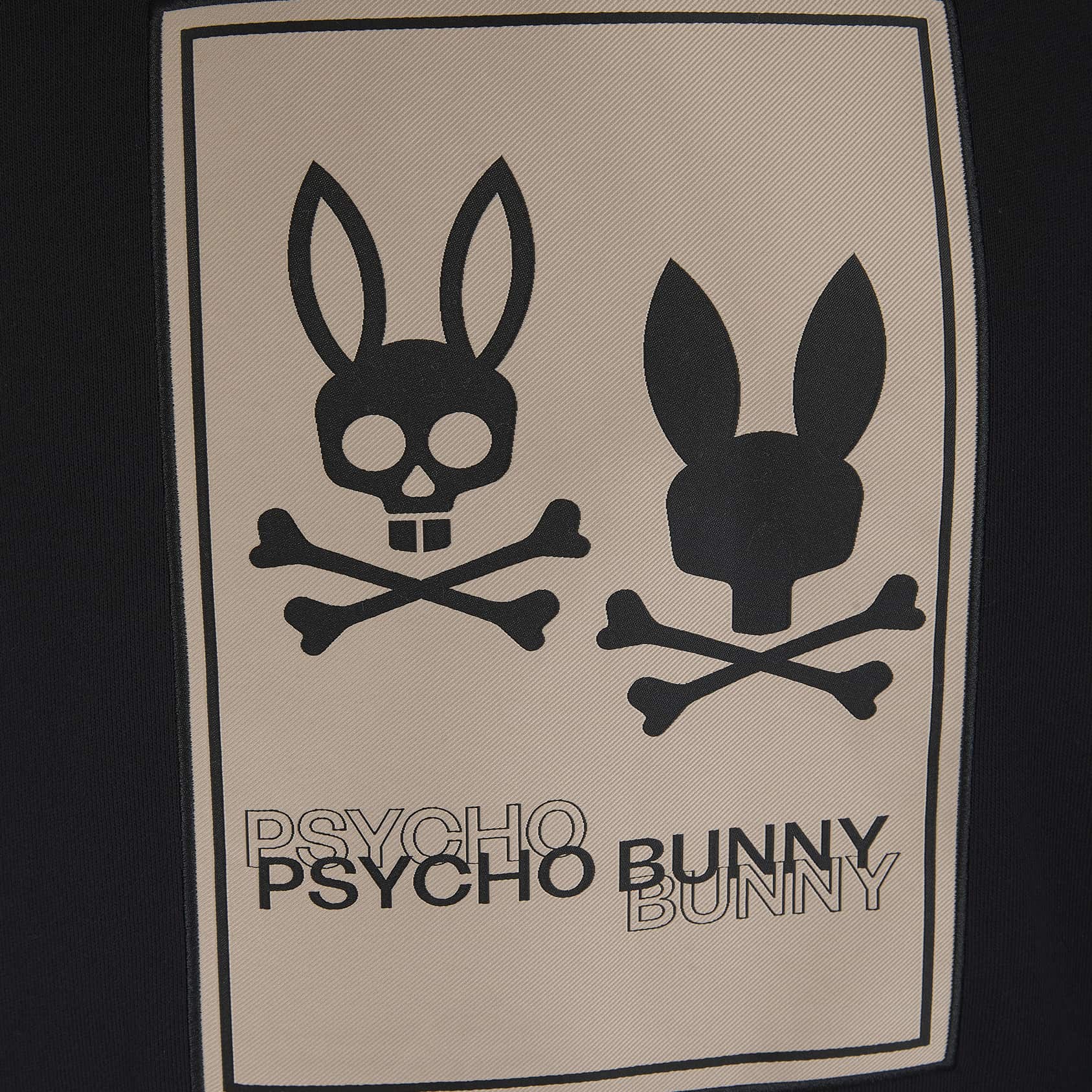 PSYCHO BUNNY MONROE TWILL PATCH FLEECE HOODIE