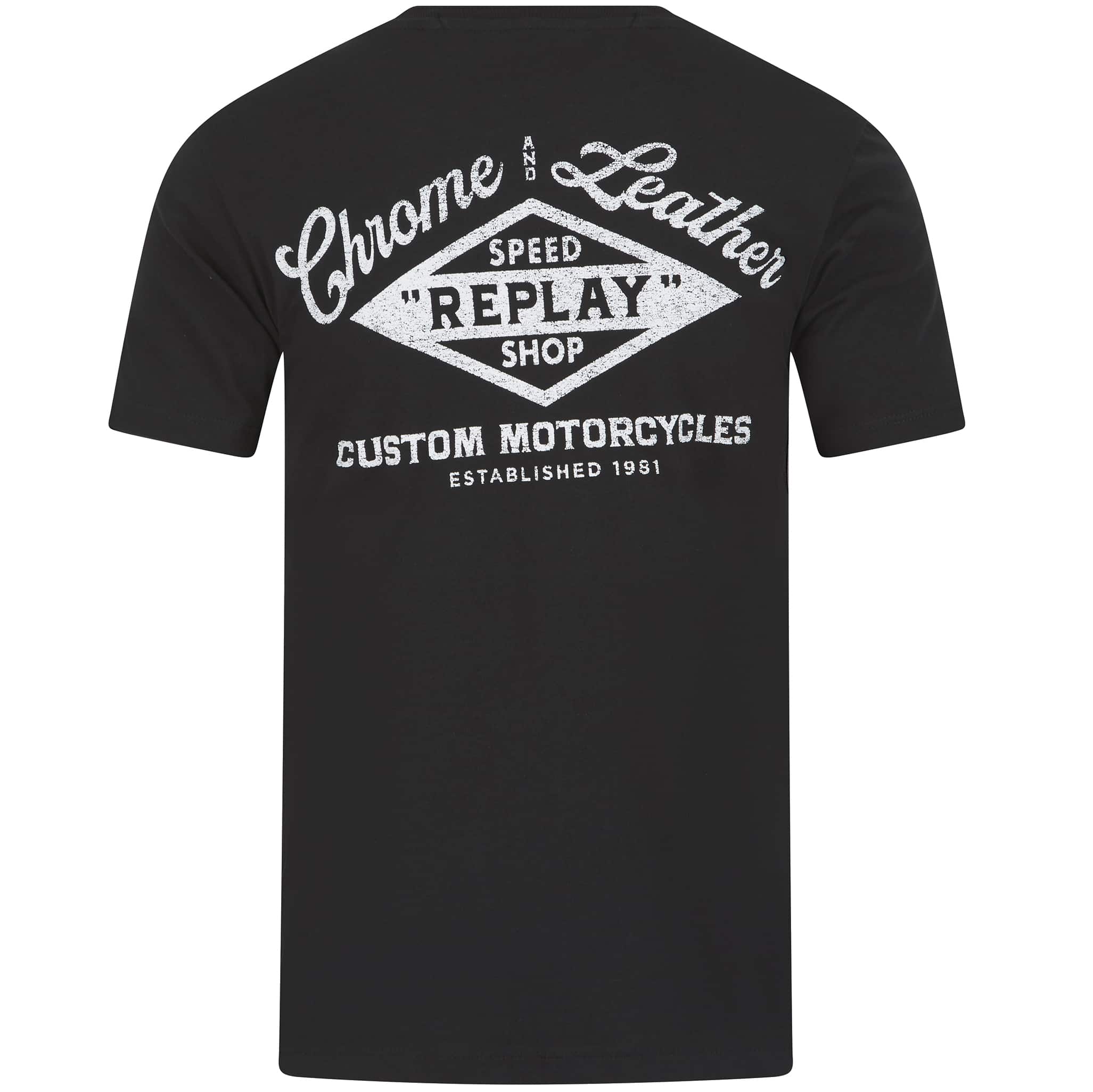 REPLAY MOTORCYCLE PRINT T-SHIRT