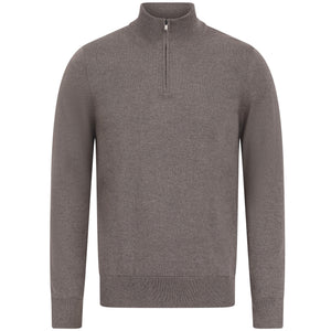 BOSS H-EBENJI MERINO WOOL 1/4 ZIP KNIT JUMPER