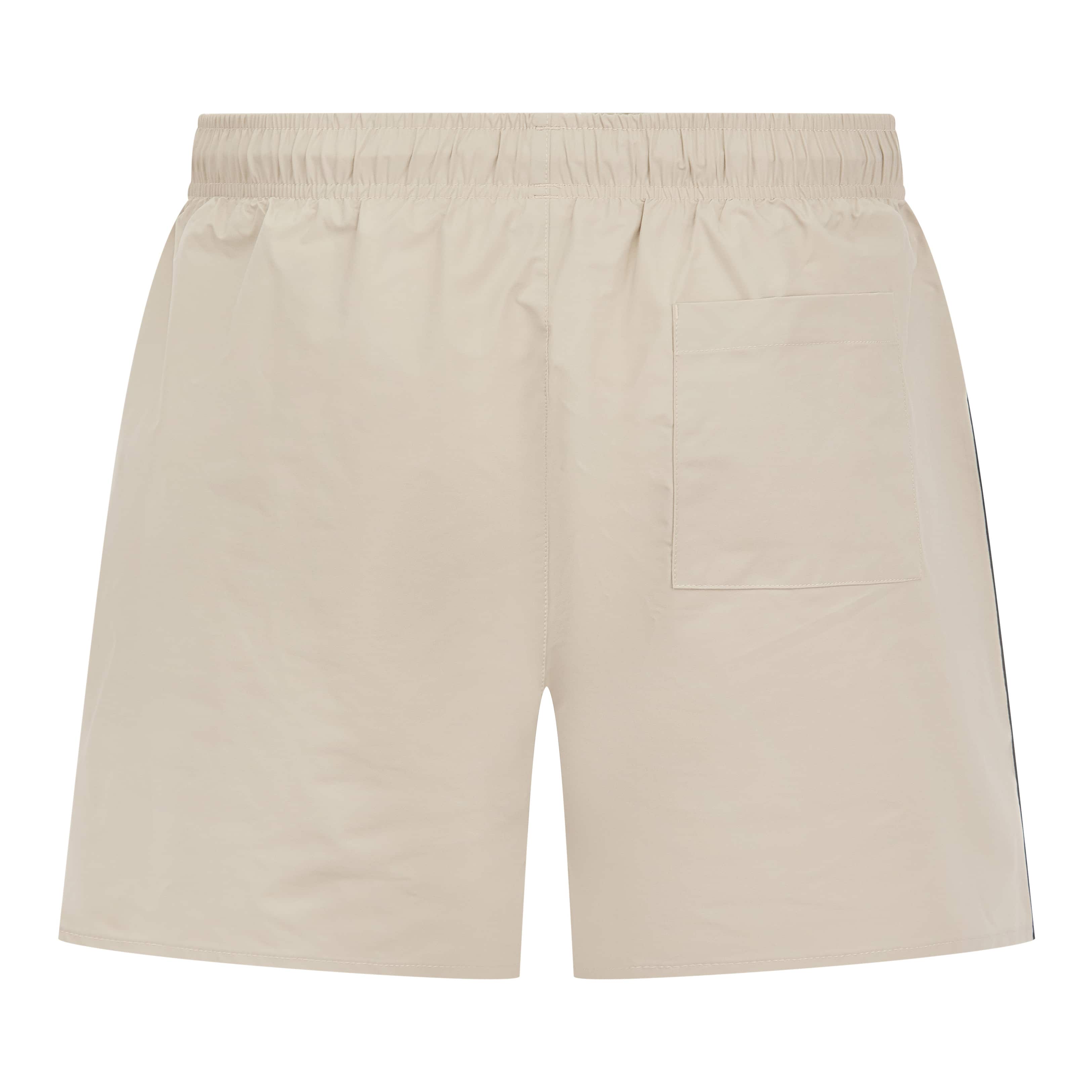 BOSS ICONIC SIGNATURE STRIPE AND LOGO SWIM SHORTS