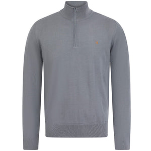 FARAH REDCHURCH MERINO WOOL QUARTER ZIP KNIT JUMPER
