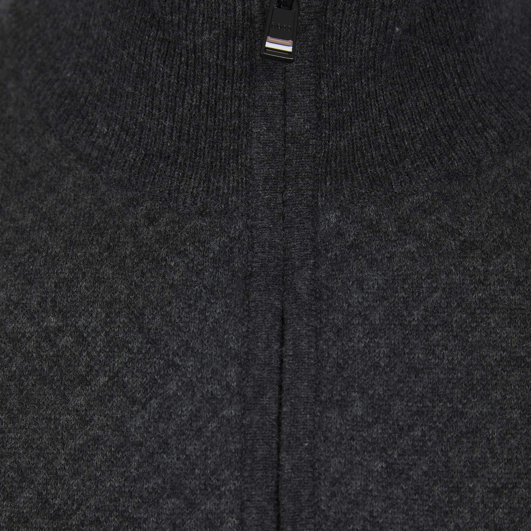 BOSS H-ELTORINO HALF ZIP PULLOVER WOOL AND COTTON BLEND JUMPER