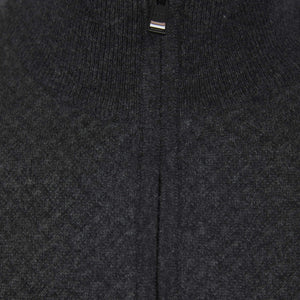 BOSS H-ELTORINO HALF ZIP PULLOVER WOOL AND COTTON BLEND JUMPER