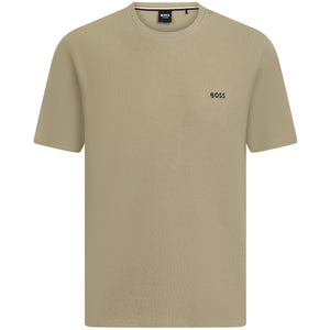 BOSS WAFFLE-STRUCTURE COTTON BLEND T-SHIRT