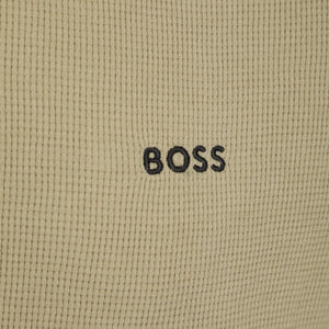 BOSS WAFFLE-STRUCTURE COTTON BLEND T-SHIRT