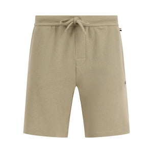 BOSS WAFFLE-STRUCTURE COTTON BLEND LIGHTWEIGHT SHORTS