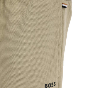 BOSS WAFFLE-STRUCTURE COTTON BLEND LIGHTWEIGHT SHORTS