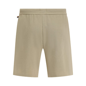 BOSS WAFFLE-STRUCTURE COTTON BLEND LIGHTWEIGHT SHORTS