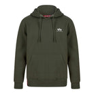 ALPHA INDUSTRIES BASIC SMALL LOGO HOODIE 196318 -  Dark Olive (142)