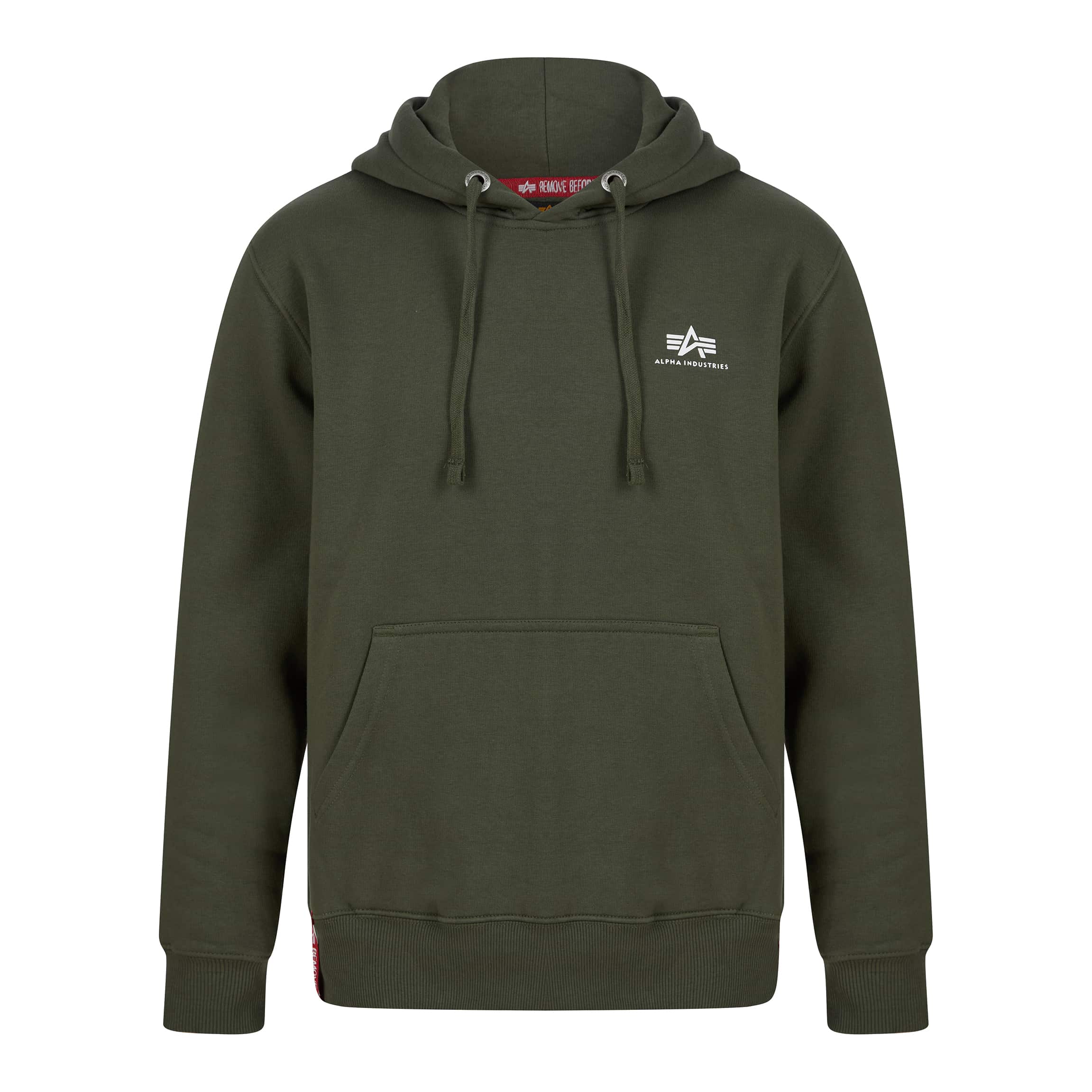 ALPHA INDUSTRIES BASIC SMALL LOGO HOODIE 196318 -  Dark Olive (142)