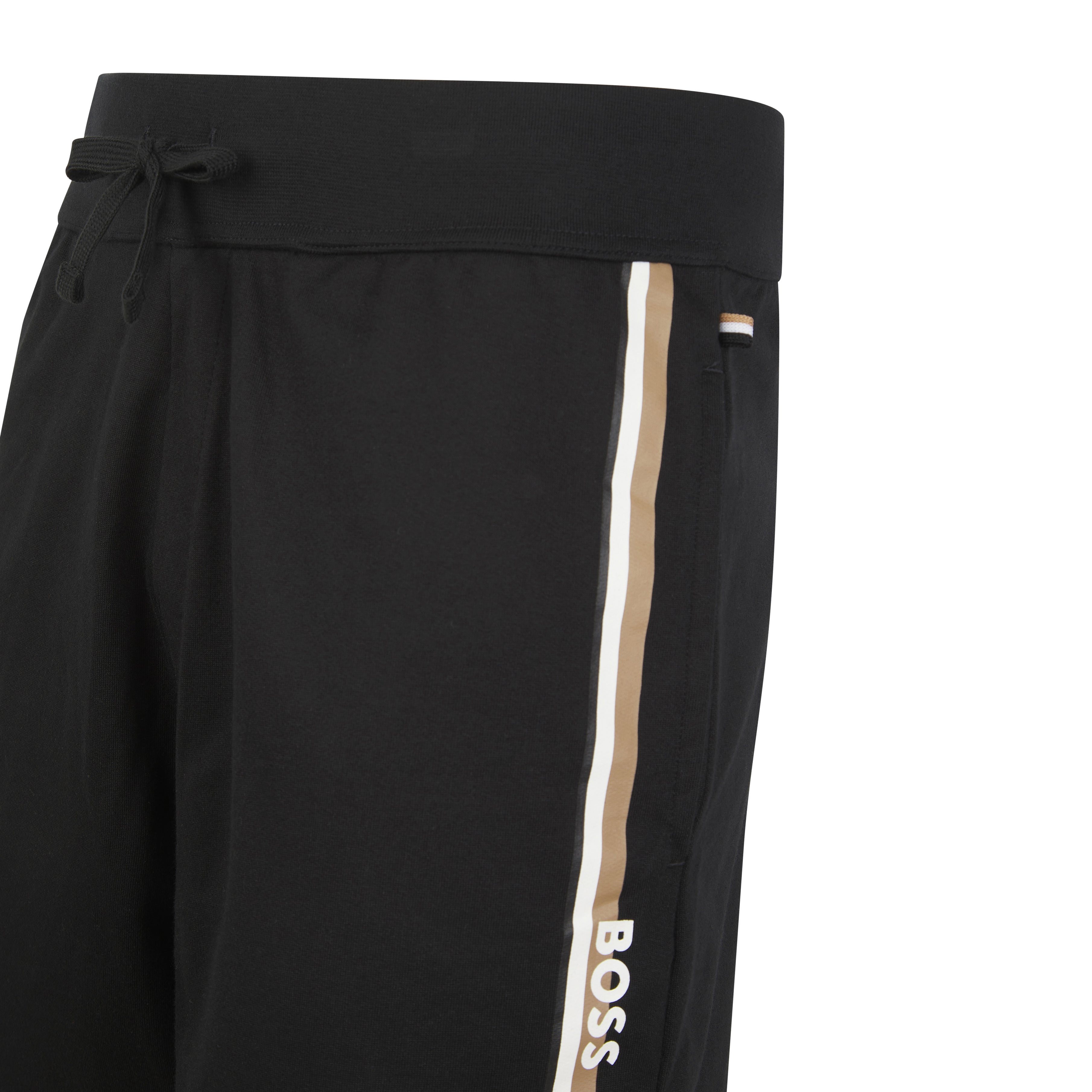 BOSS STRIPE LOGO COTTON-TERRY SHORTS