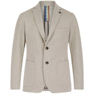 SSEINSE HERRINGBONE LAPEL BRUSHERD COTTON FITTED BLAZER