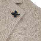 SSEINSE HERRINGBONE LAPEL BRUSHERD COTTON FITTED BLAZER