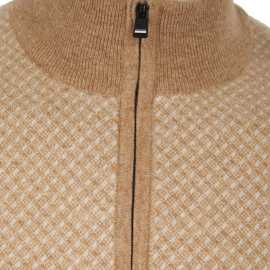 BOSS H-ELTORINO HALF ZIP KNIT JUMPER