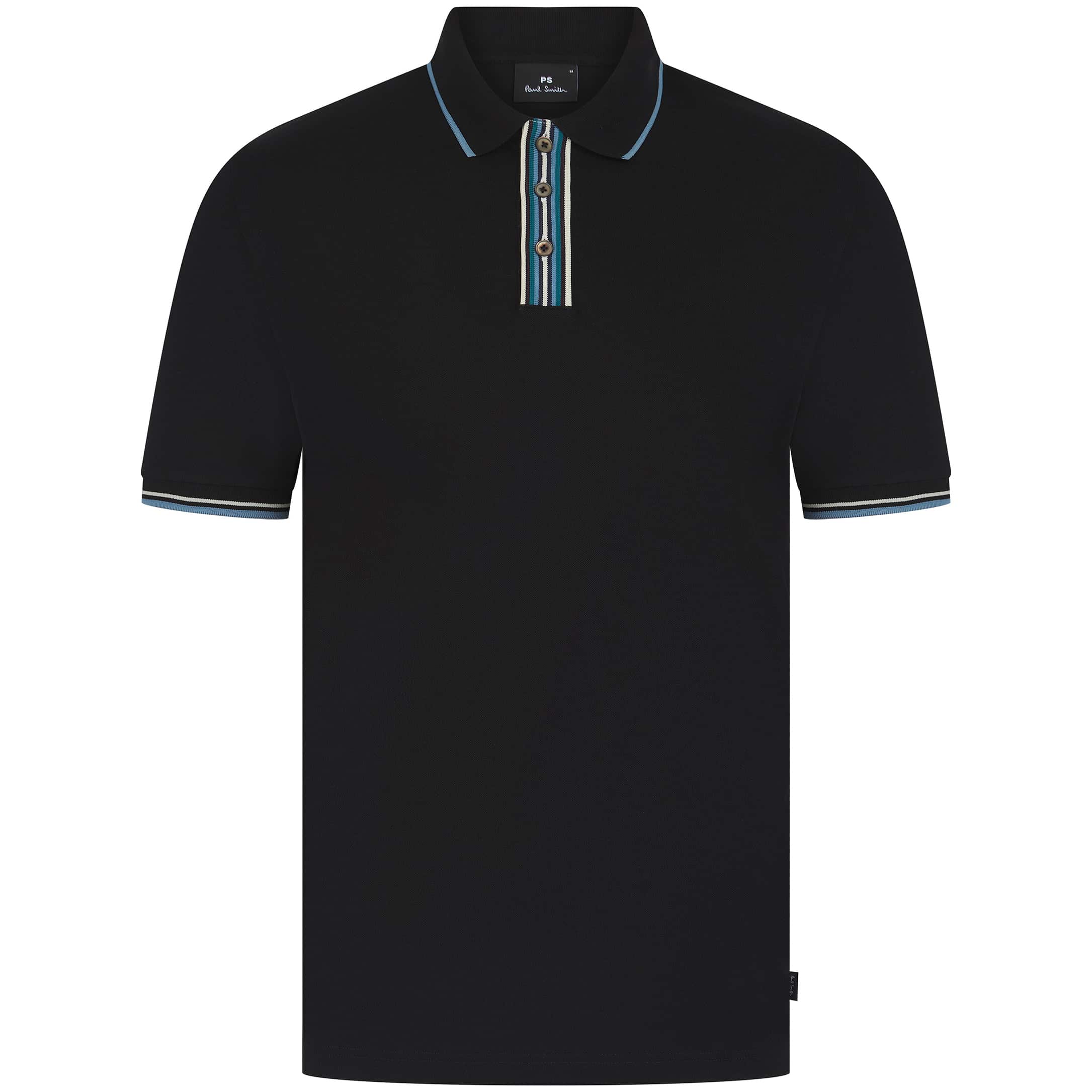 PAUL SMITH STRIPE TIPPED COLLAR POLO SHIRT