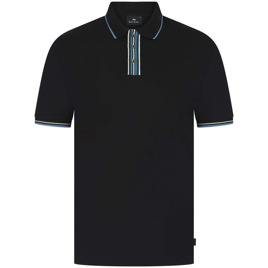 PAUL SMITH STRIPE TIPPED COLLAR POLO SHIRT