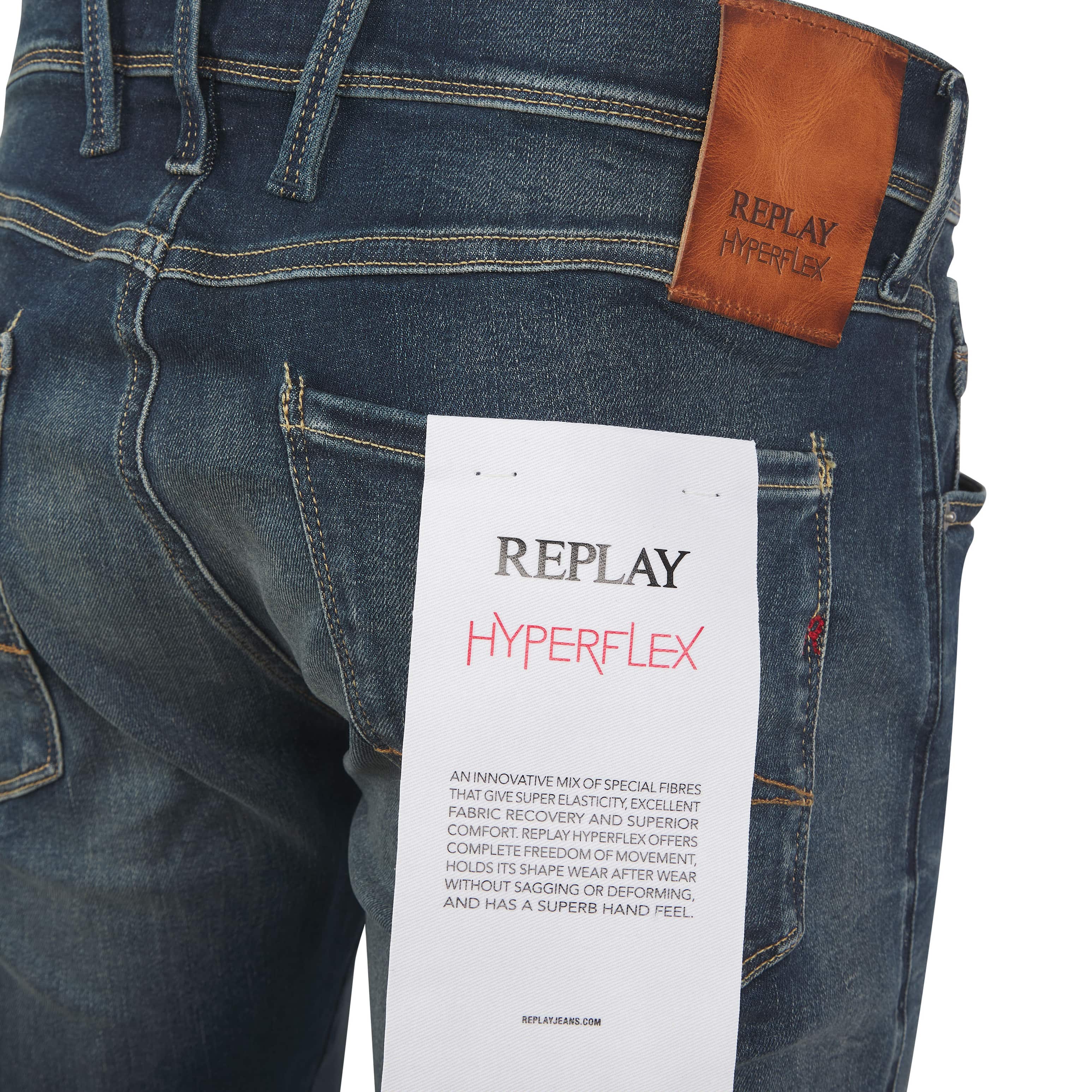 REPLAY HYPERFLEX DUST ANBASS SLIM-FIT JEANS
