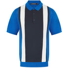 J. LINDEBERG REY STRIPED KNIT POLO SHIRT