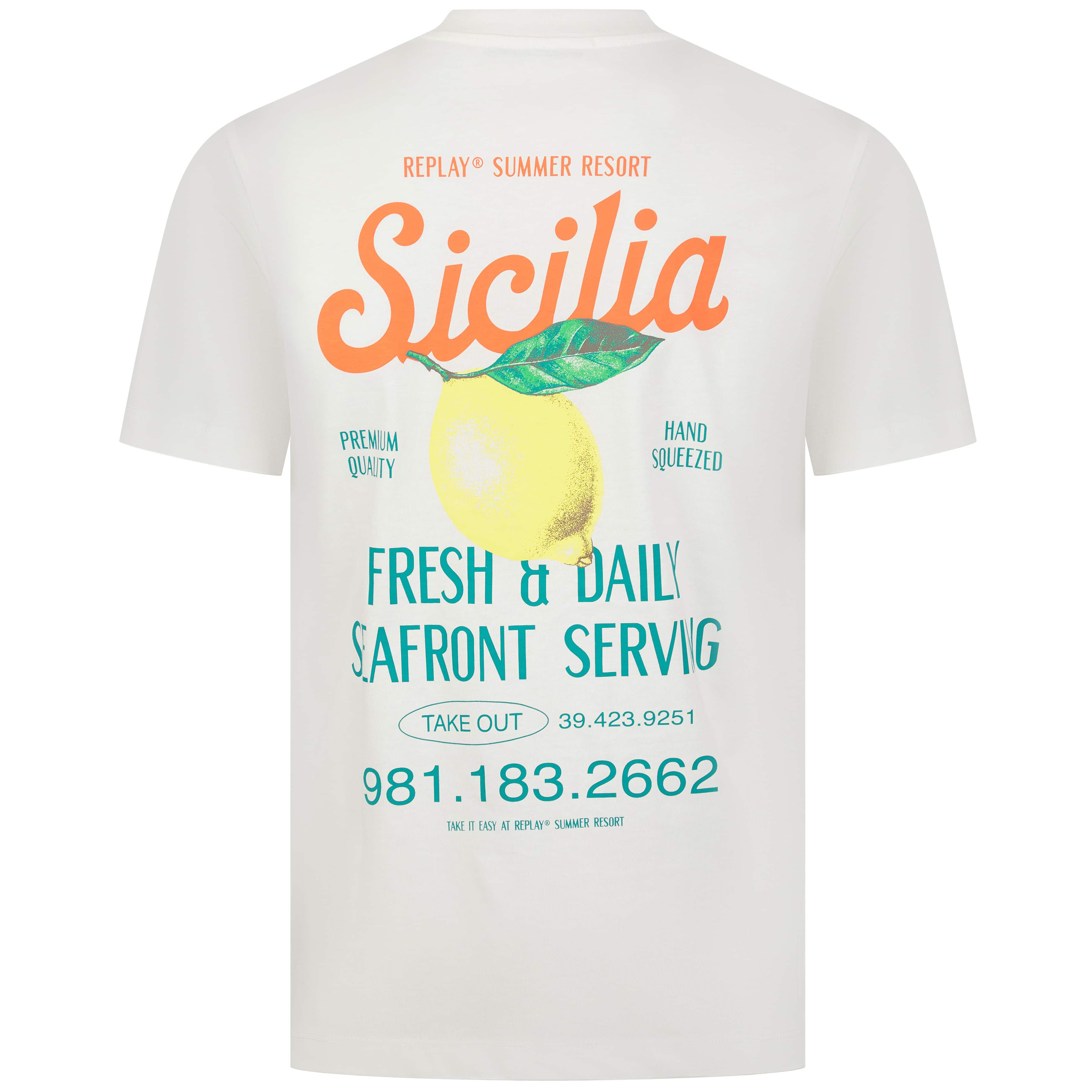 REPLAY SICILY PRINT RELAXED-FIT T-SHIRT