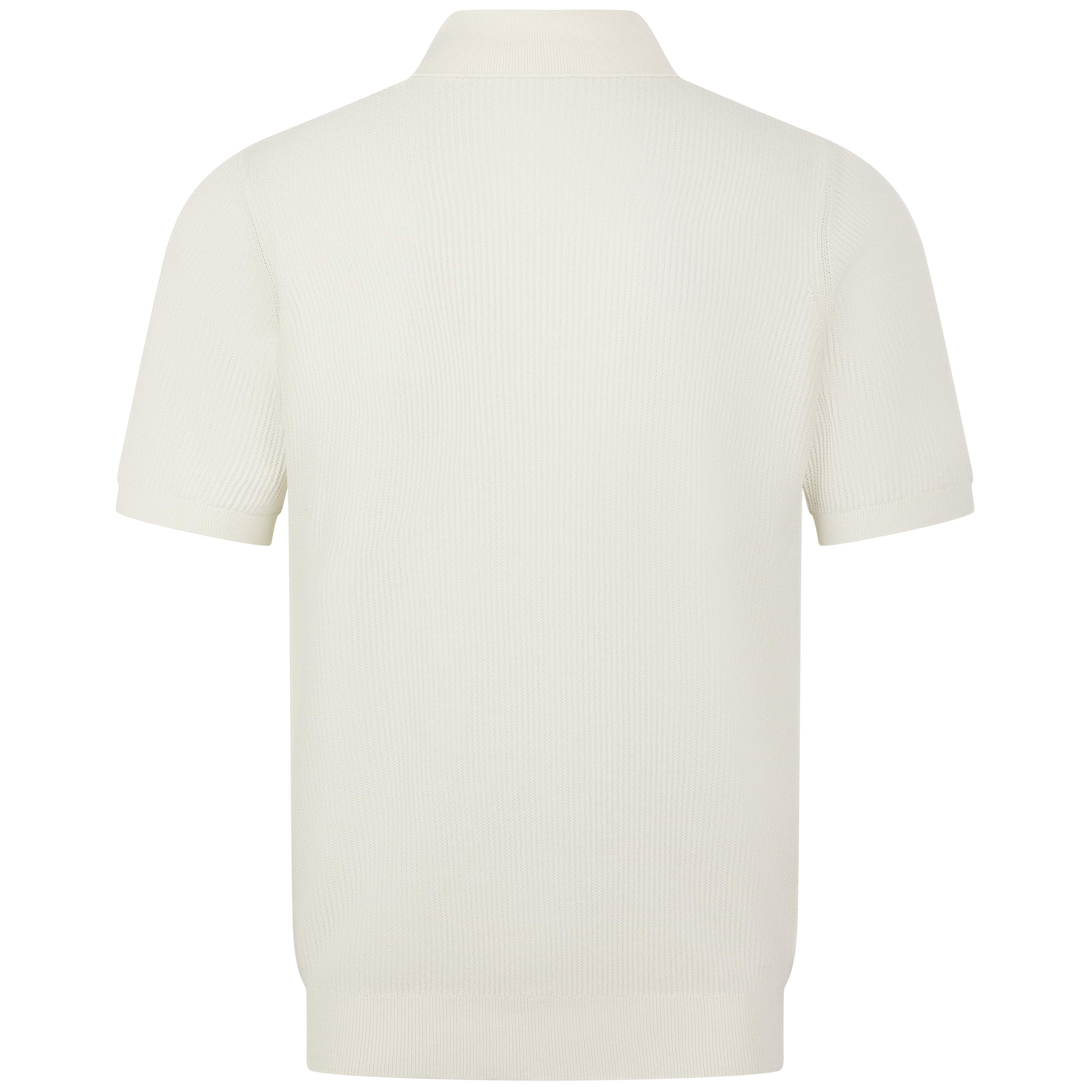 SEINSE TEXTURED-KNIT HALF-ZIP POLO SHIRT