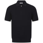 SEINSE TEXTURED-KNIT HALF-ZIP POLO SHIRT