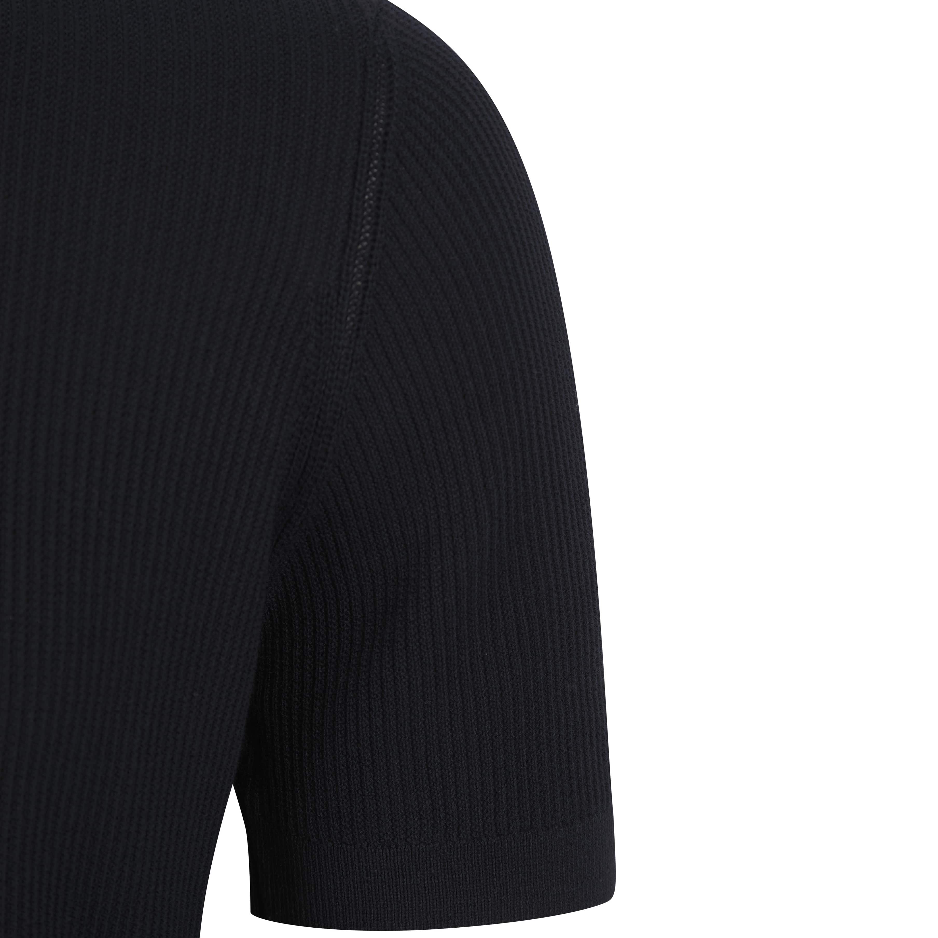 SEINSE TEXTURED-KNIT HALF-ZIP POLO SHIRT