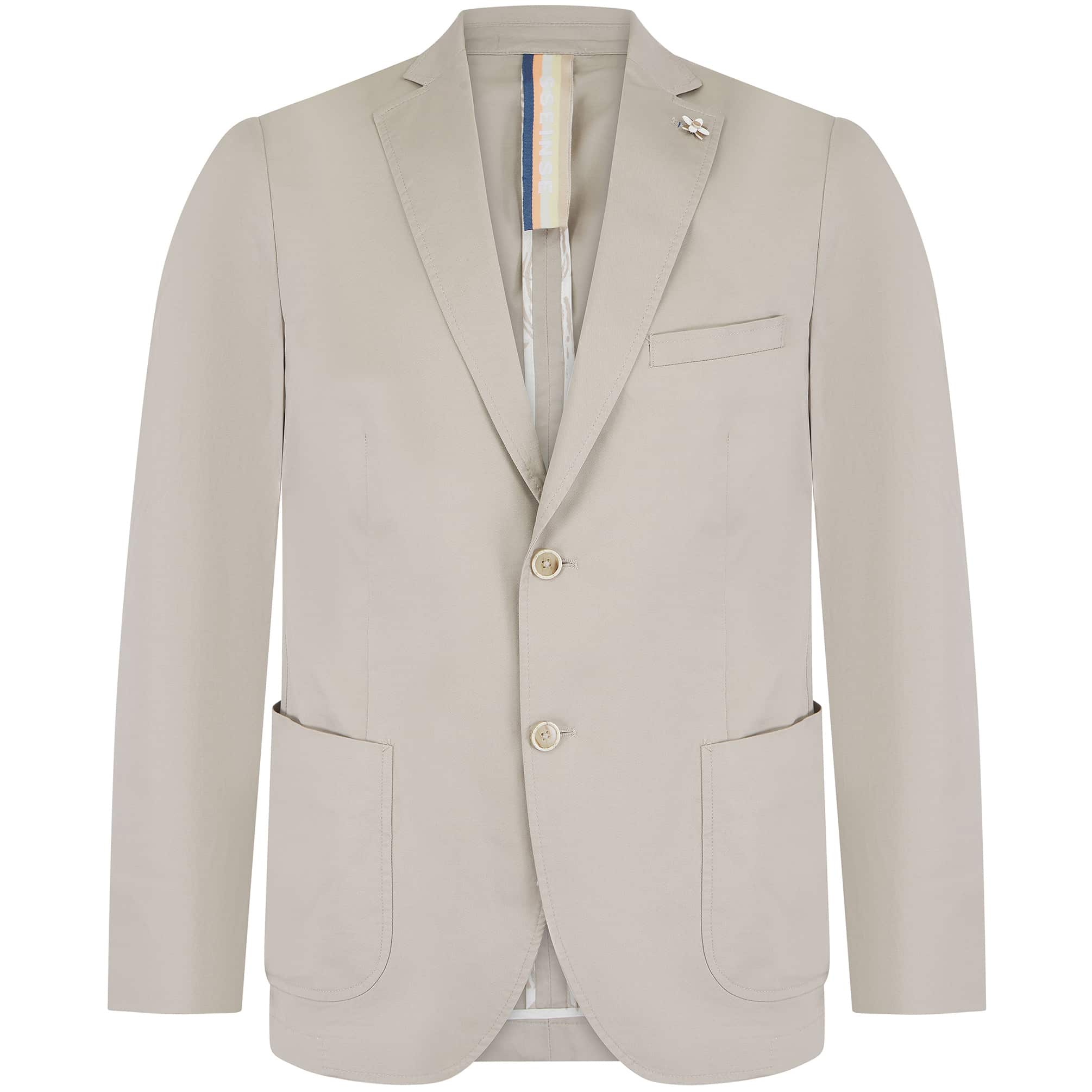 SSEINSE FLORAL LAPEL LINEN FITTED BLAZER