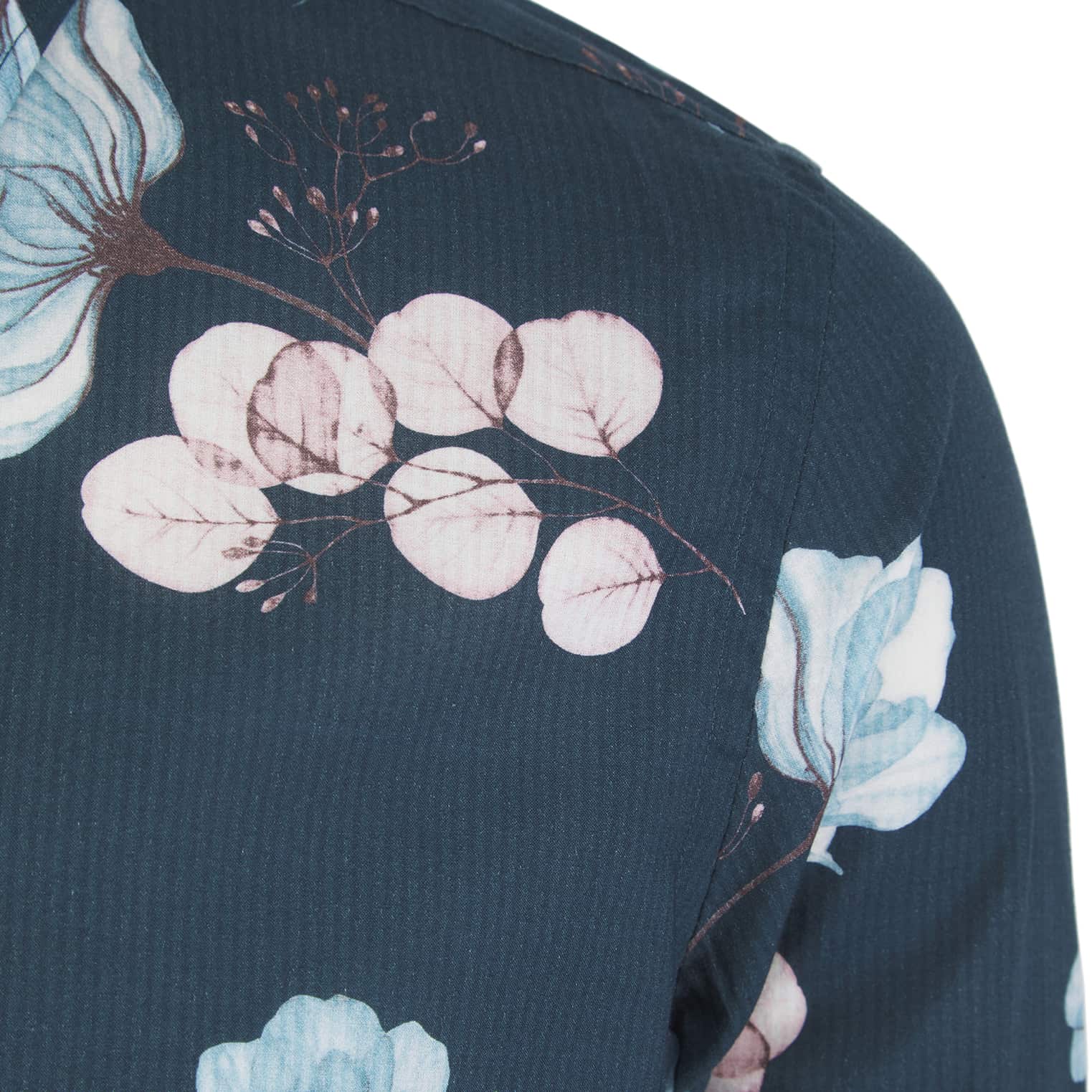 SSEINSE CAMICIA FLORAL PRINT LINEN SHIRT