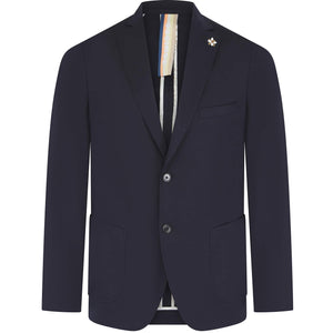 SSEINSE FLORAL LAPEL LINEN FITTED BLAZER