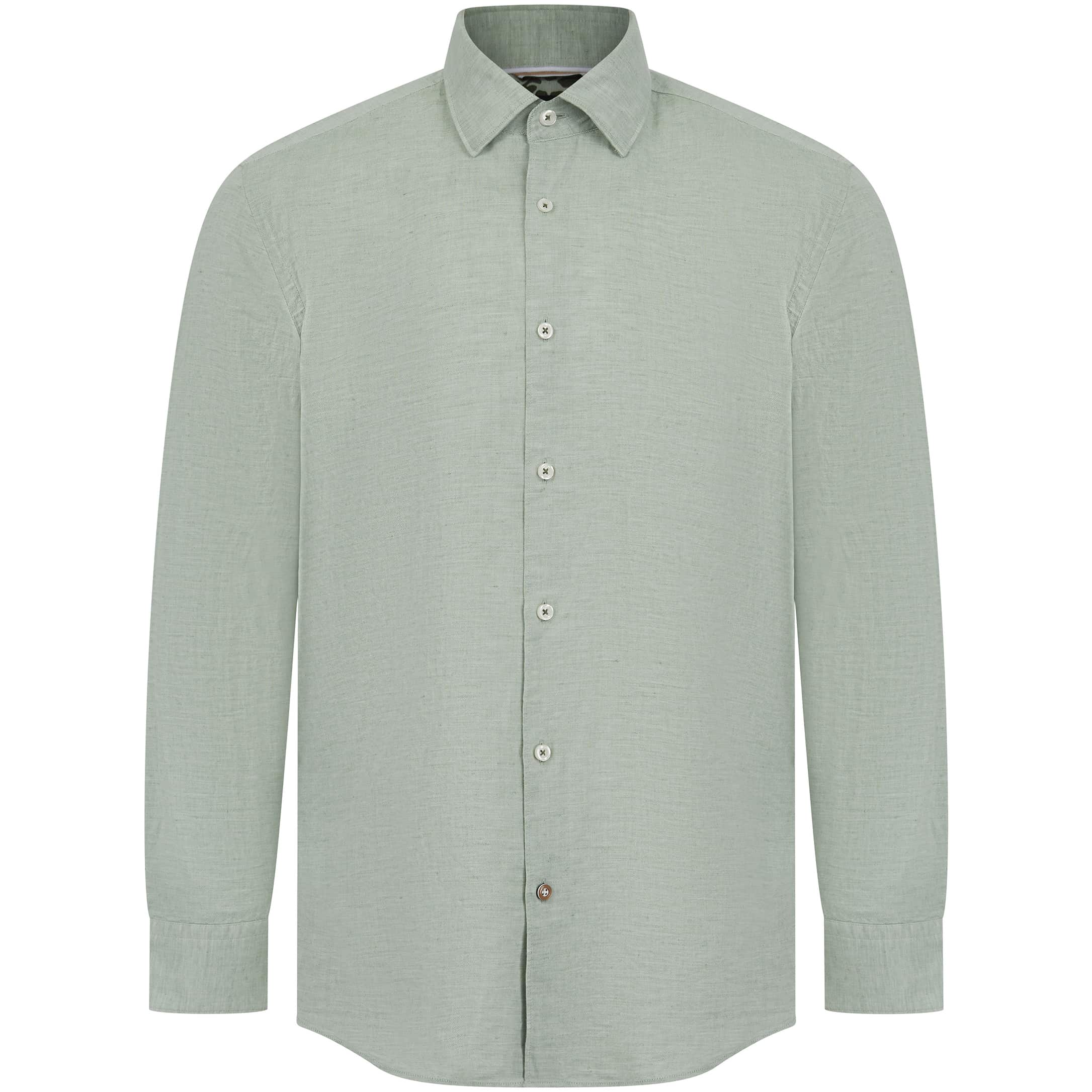 BOSS C-HAL-KENT-C4-232 LINEN BLEND LONG SLEEVE SHIRT