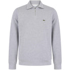 LACOSTE ZIPPERED STAND-UP COLLAR KNITTED SWEATSHIRT