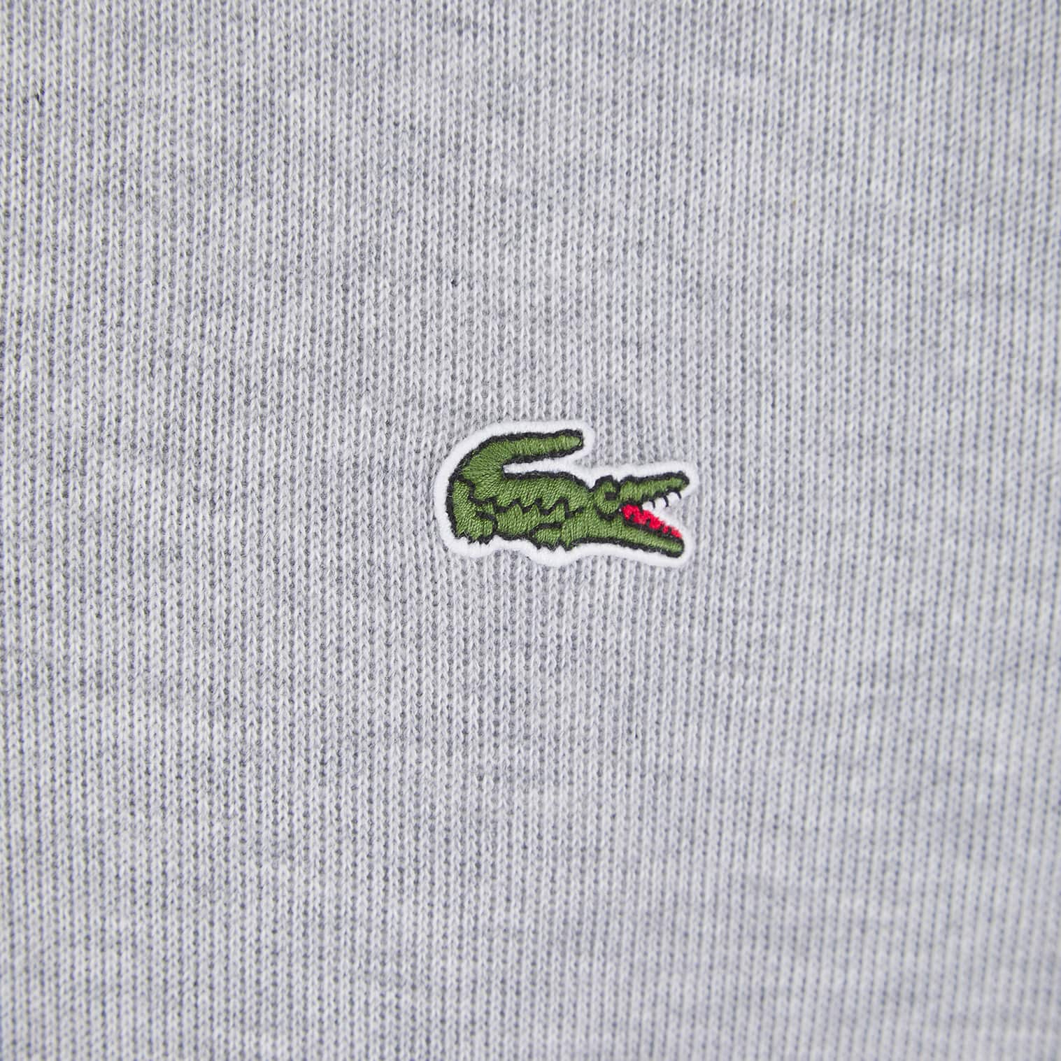 LACOSTE ZIPPERED STAND-UP COLLAR KNITTED SWEATSHIRT