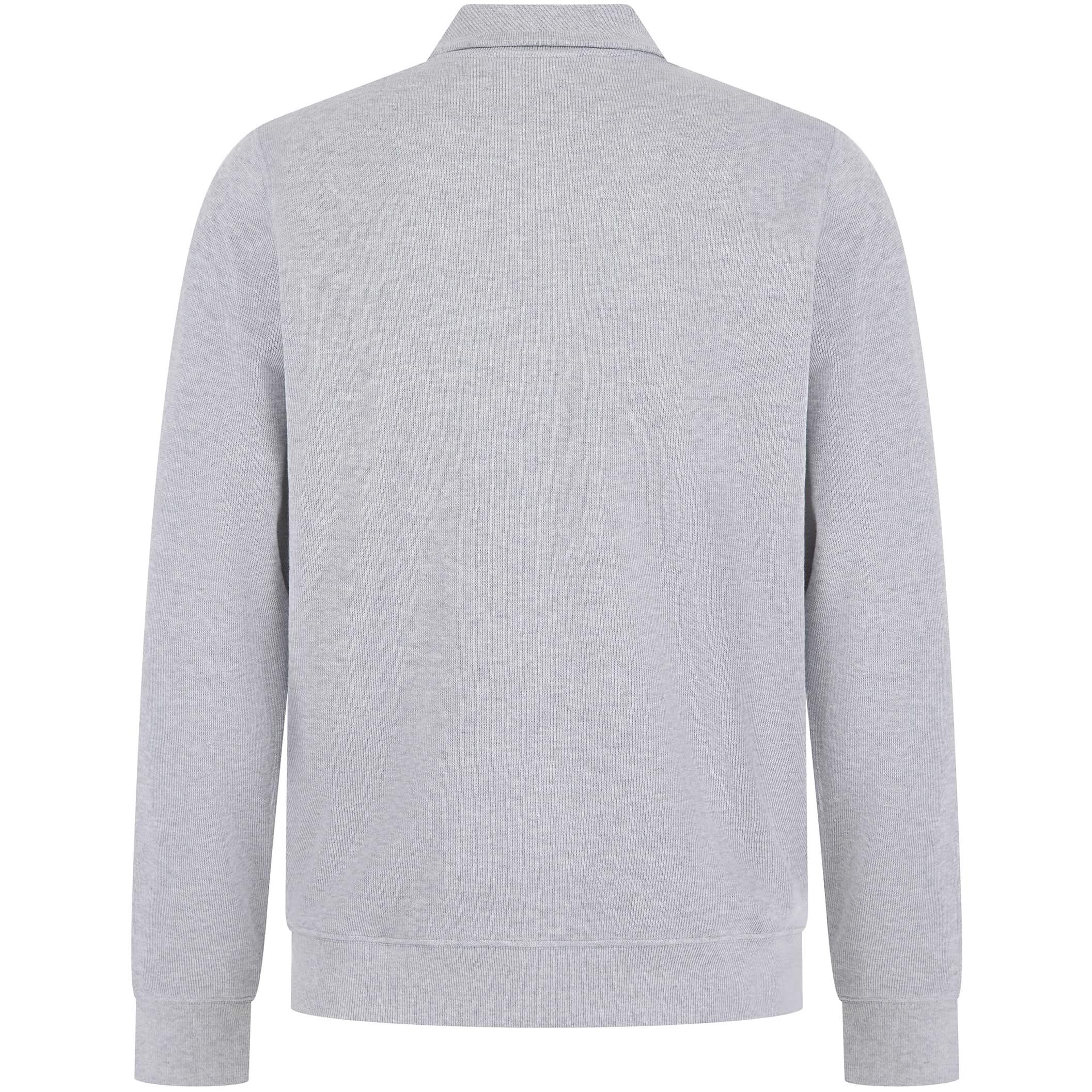 LACOSTE ZIPPERED STAND-UP COLLAR KNITTED SWEATSHIRT