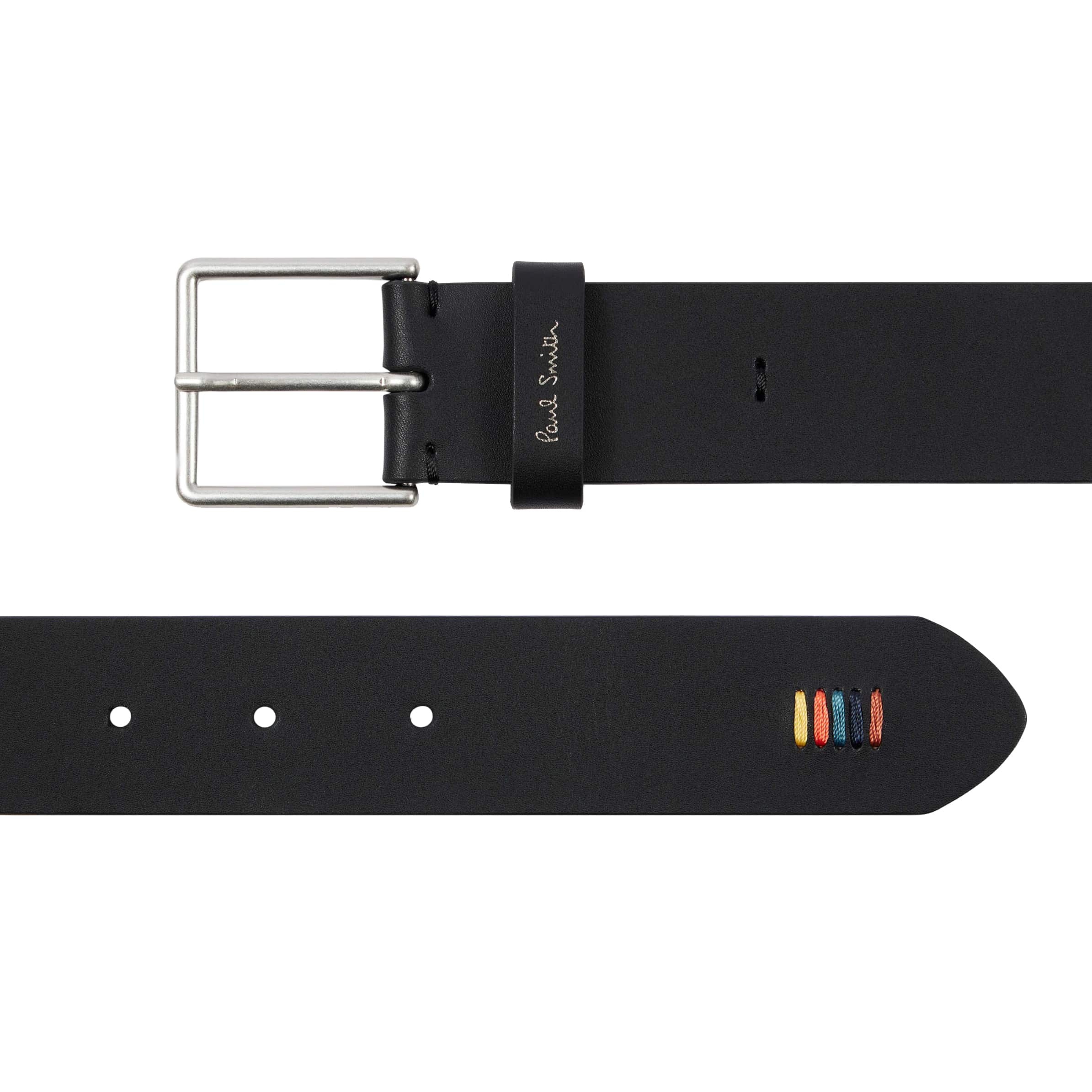 PAUL SMITH ARTIST STRIPE STITCH LEATHER BELT