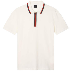 PAUL SMITH CONTRAST TIPPING ZIP POLO SHIRT