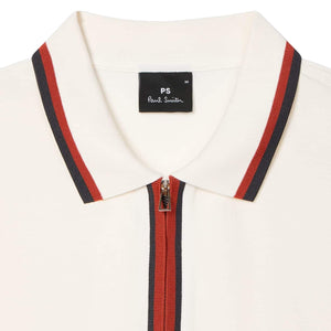 PAUL SMITH CONTRAST TIPPING ZIP POLO SHIRT