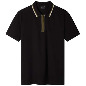 PAUL SMITH CONTRAST TIPPING ZIP POLO SHIRT