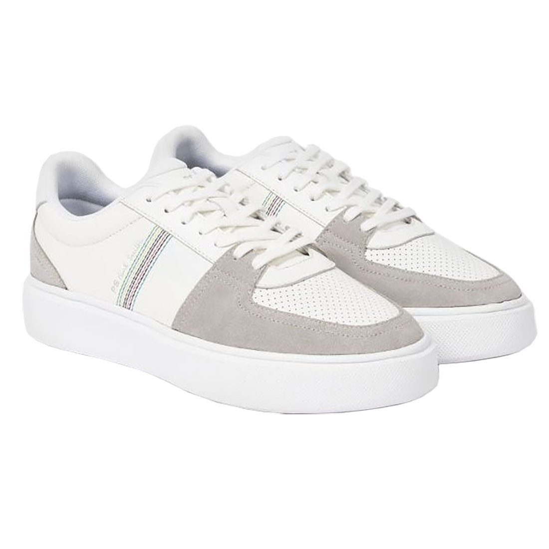 PAUL SMITH TYNE WHITE LEATHER TRAINERS