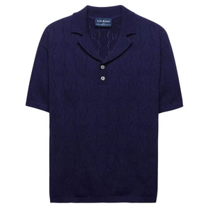 PSYCHO BUNNY HAROLD POINTELLE AOB KNIT POLO SHIRT