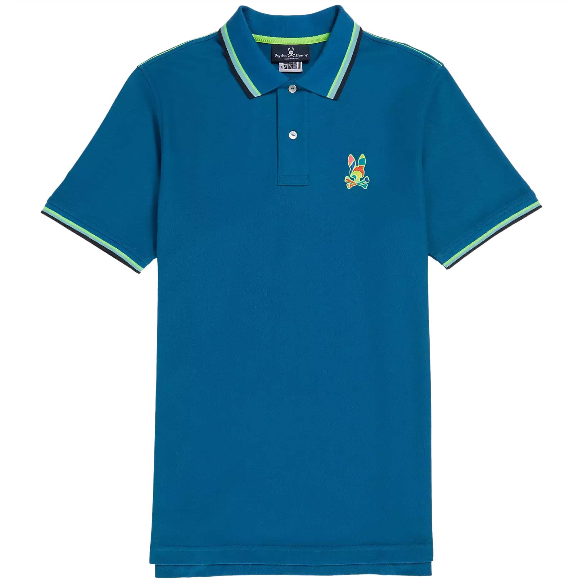 PSYCHO BUNNY HILSBORO COLLAR STRIPE POLO SHIRT