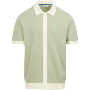 SANDBANKS KNITTED FULL BUTTON POLO SHIRT