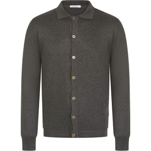 SEINSE COLLARED BUTTON KNIT CARDIGAN