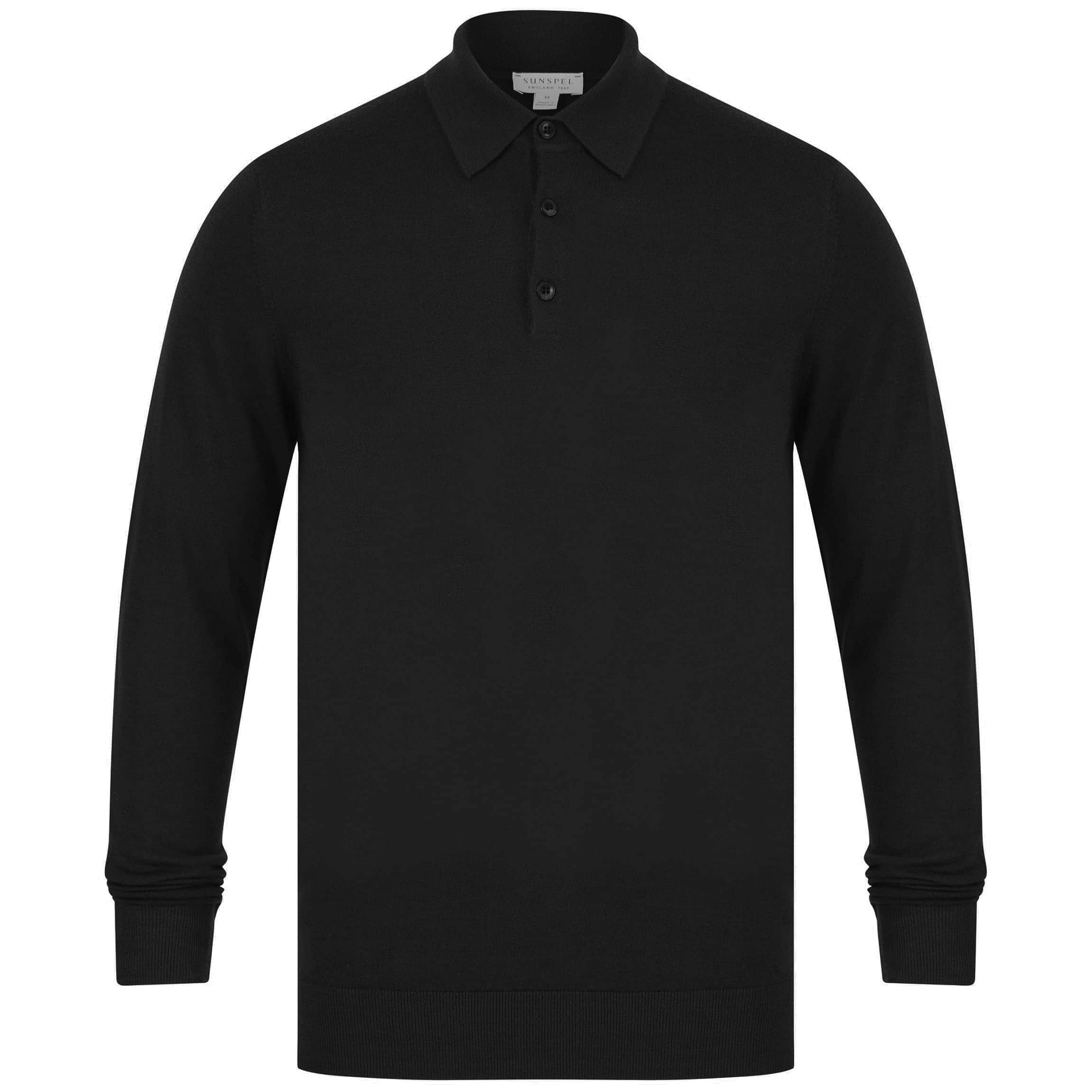 SUNSPEL FINE MERINO WOOL KNIT POLO SHIRT